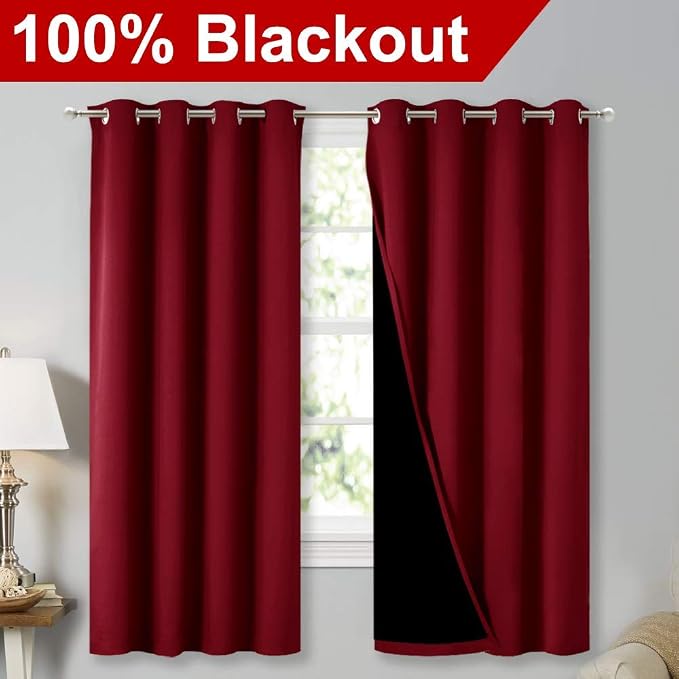 NICETOWN Cold Blocking Curtains, 100% Blackout Curtain Panels, Thermal - Image 2