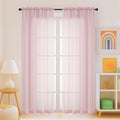 Blush Sheer Curtains for Window 72 inches Long 2 Panels Set, Soft Airy Modern by Home
