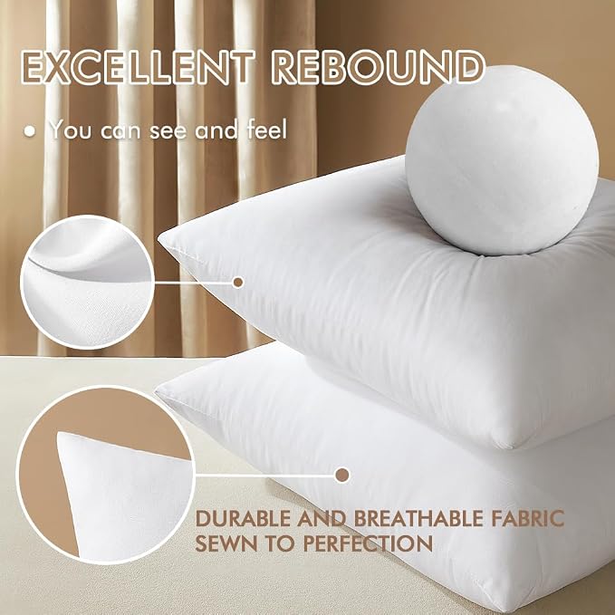 MIULEE 12x20 Inches Pillow Inserts Pack of 2, Decorative Throw Pillow Inserts - Image 3