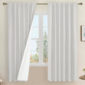 68 Inch 100% Blackout Natural Linen Curtains 2 Panels, Light Grey | Room by LAMIT