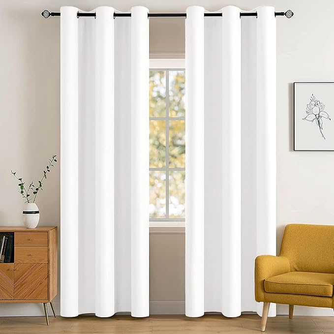 MIULEE 90" Long Room Darkening Curtains Thermal Insulated Drapes Solid Window by MIULEE