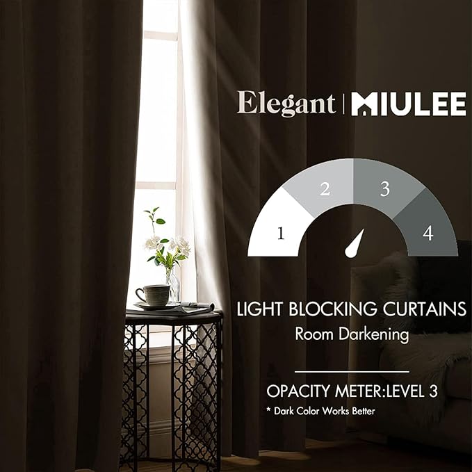 MIULEE Blackout Curtains for Bedroom Living Room Thermal Insulated Room - Image 2