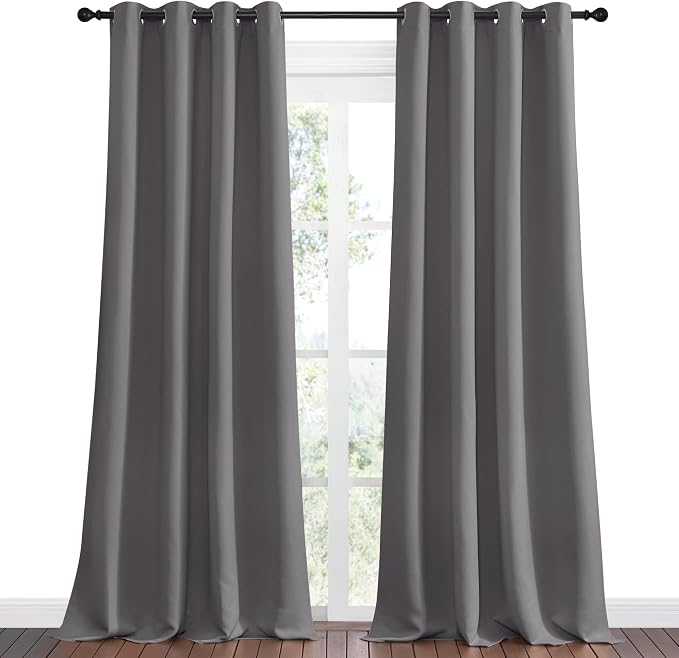 NICETOWN Bedroom Blackout Curtains Panels, 1 Pair, 55 inches by 102 Inch - Image 2