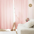 HOMEIDEAS Non-See-Through Blush Pink Privacy Sheer Curtains, 52 X 63 Inches by HOMEIDEAS