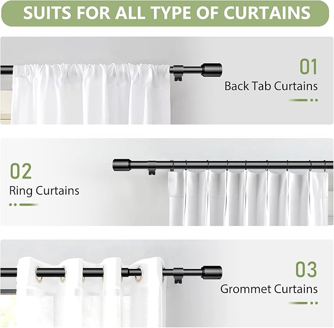 5/8” Diameter Curtain Rods 30-120 Inch, - Image 7
