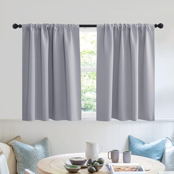 RYB HOME Blackout Privacy Bathroom Window Curtains, Short Thermal Insulated by RYBHOME