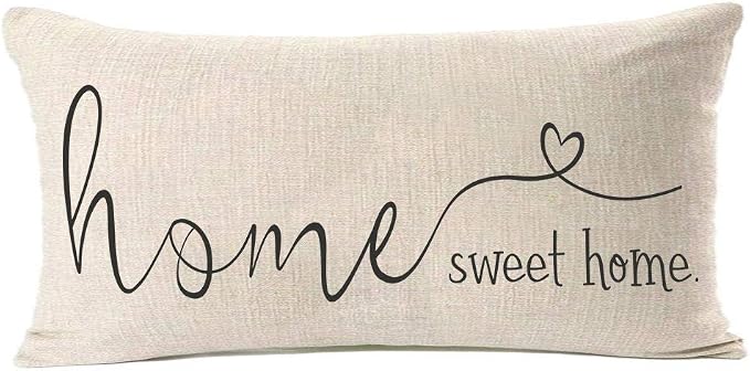 MFGNEH Home Sweet Home Quotes Farmhouse Pillow Covers 12x20 Inch, Farmhouse by MFGNEH