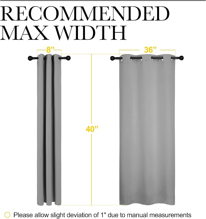 NICETOWN Silver Grey Blackout Curtain Panels - Image 7