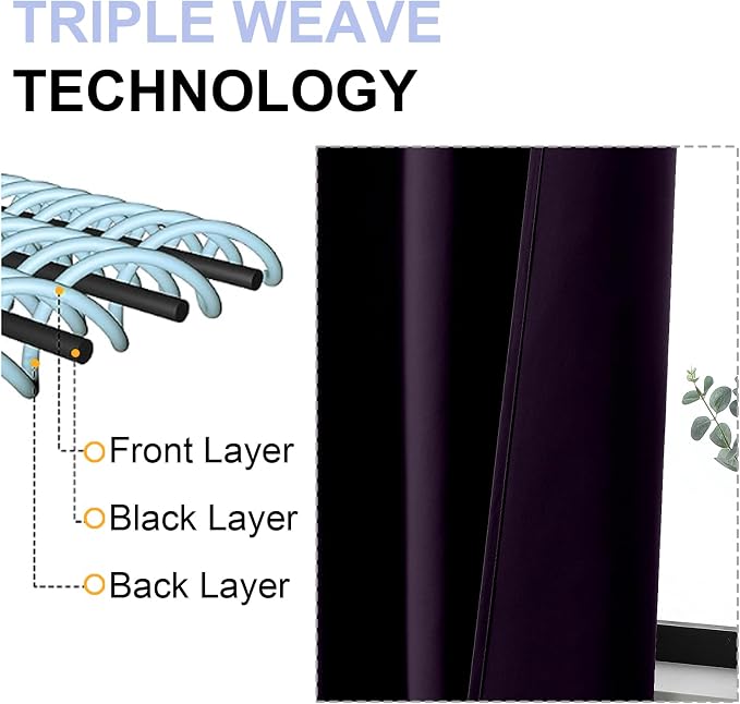 Simplebrand Ava BlackBerry Blackout Curtains - Image 5
