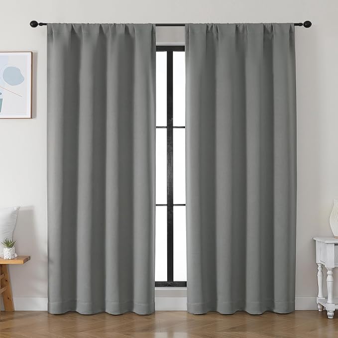 Simplebrand Ava Light Grey Blackout Curtains by Simplebrand