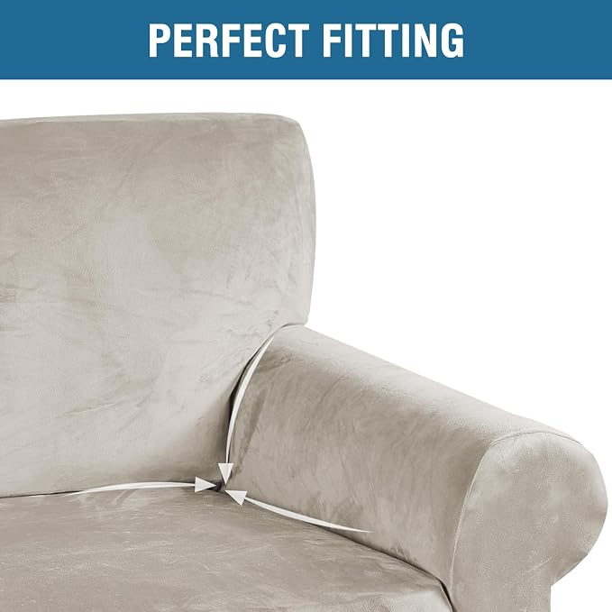 H.VERSAILTEX Stretch Velvet Loveseat Covers - Image 4