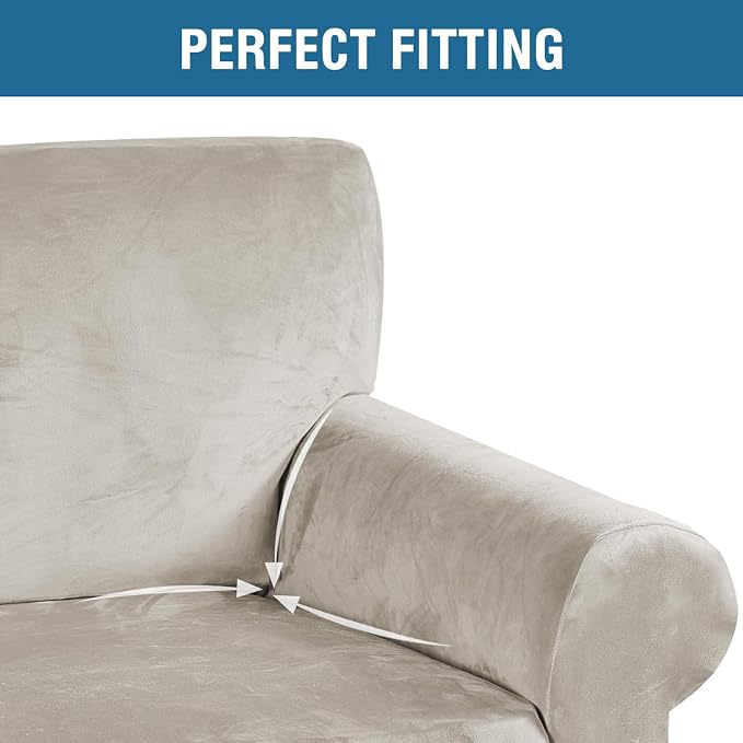 H.VERSAILTEX Stretch Velvet Sofa Covers Large Couch Covers Sofa Slipcovers - Image 4