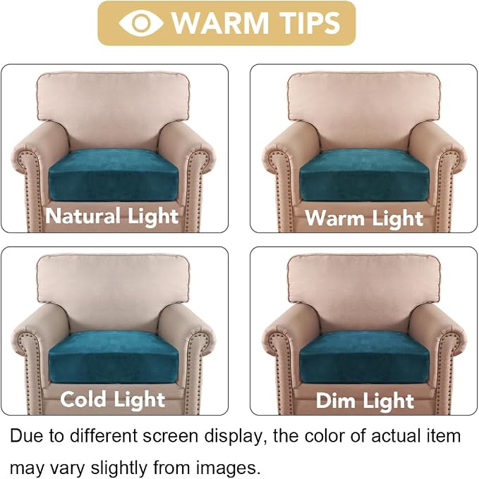 H.VERSAILTEX Velvet Stretch Couch Cushion Cover Plush Cushion Slipcover - Image 6