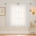 Ivory Window Sheer Curtains 54 inch Length, Soft Airy Light Filtering Sheer by Home