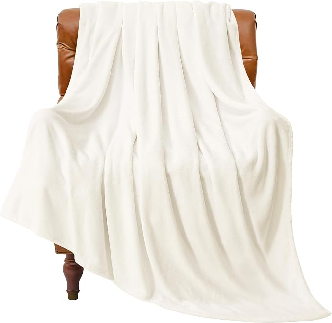 BEDELITE Fleece Blanket Cream Throw Blankets by BEDELITE