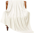 BEDELITE Fleece Blanket Twin Size Cream Throw Blankets by BEDELITE