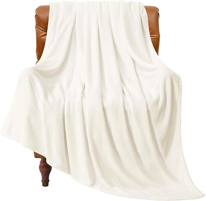 BEDELITE Fleece Blanket Cream Throw Blanket by BEDELITE