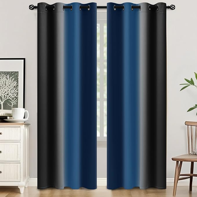SimpleHome Ombre Room Darkening Curtains 84 inches Length - Image 2
