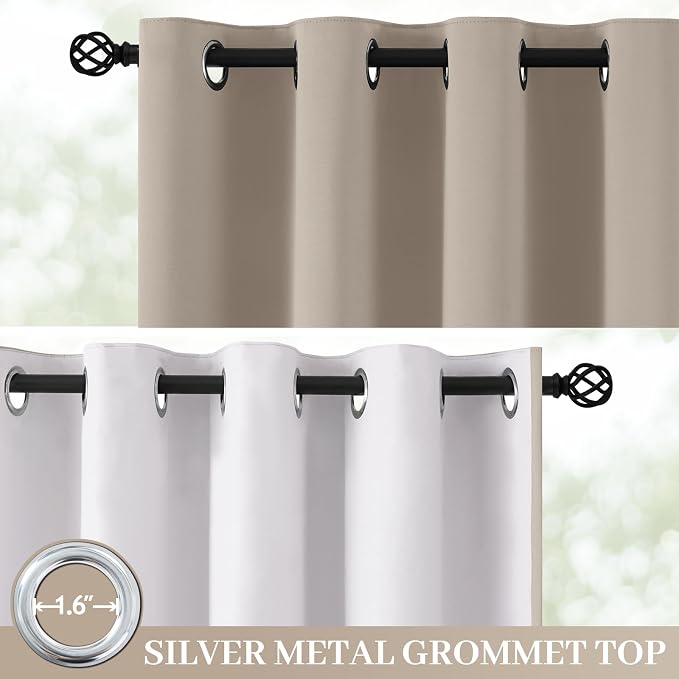 Yakamok 100% Blackout Curtain Panels 84 inches Cold and Light Blocking Drapes - Image 2