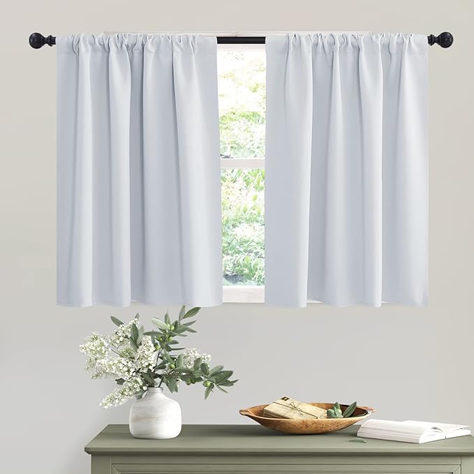 RYB HOME Short Grayish White Curtains by RYBHOME