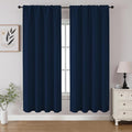CUCRAF Navy Blue Blackout Curtains 63 inch Length 2 Panels Set, Rod Pocket Room by CUCRAF