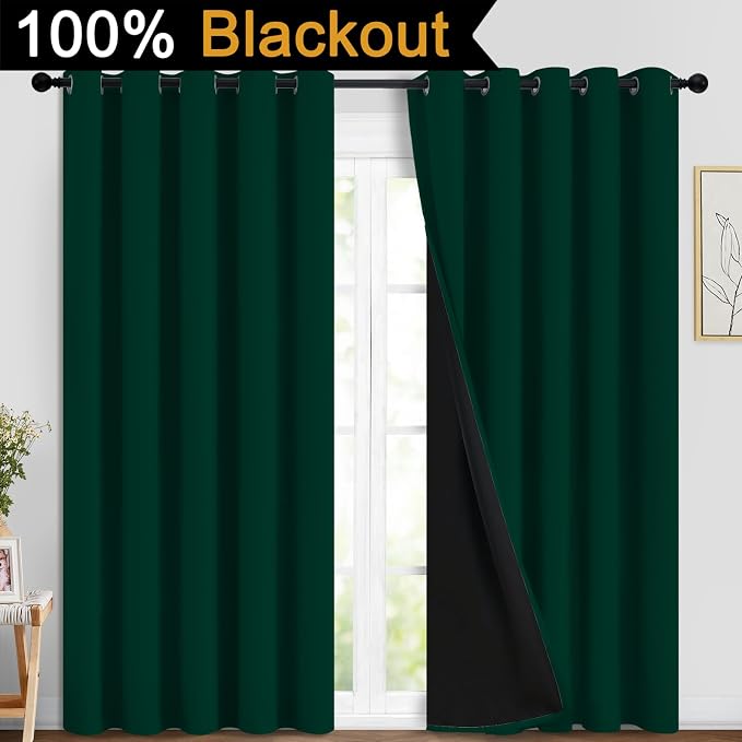 Yakamok 100% Blackout Curtain for Bedroom, Thermal Insulated Drapes - Image 2