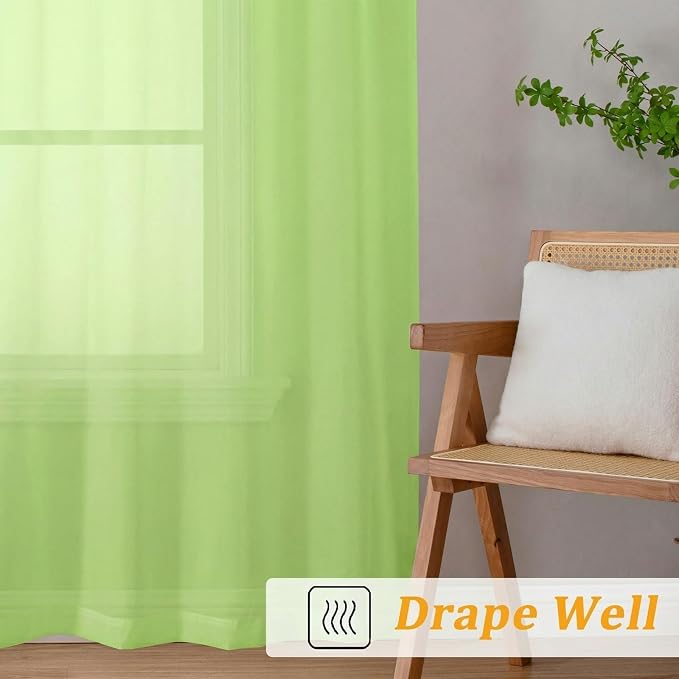 Gwine Short Kitchen Sheer Curtains 30 Inch Length - Image 6