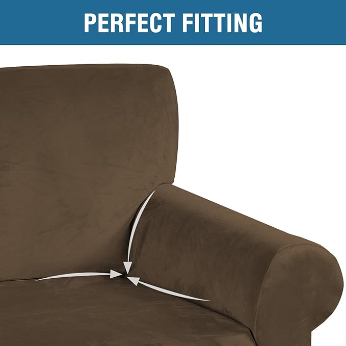 H.VERSAILTEX Stretch Velvet Loveseat Covers - Image 4