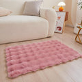 Pink Rabbit Plush Rug 2'x3', Fluffy Faux Fur Shaggy Area Rug by CHOVY