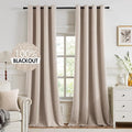 MIULEE 100% Blackout Linen Curtains by MIULEE
