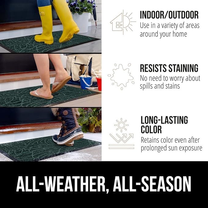 GORILLA GRIP 100% Waterproof All-Season WeatherMAX Doormat, US Designed Natural - Image 4