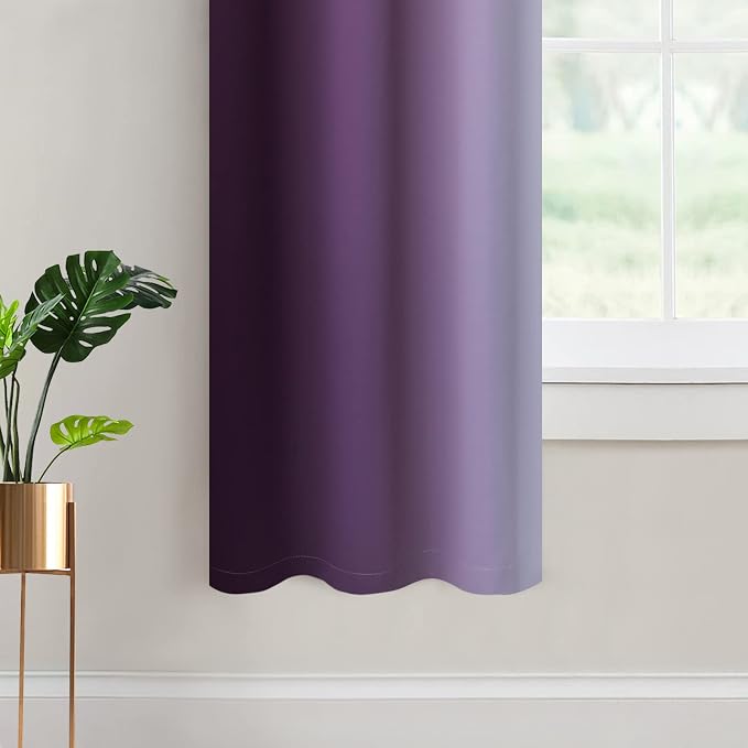 Yakamok Light Blocking Ombre Curtains, Room Darkening Grommet Window Drapes - Image 4