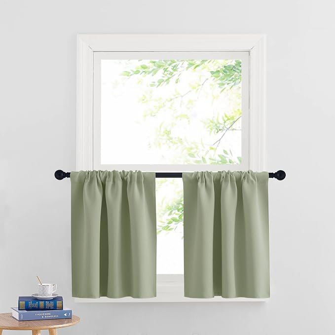 RYB HOME Cafe Blackout Curtains 24 inch Length, RV Curtains by RYBHOME
