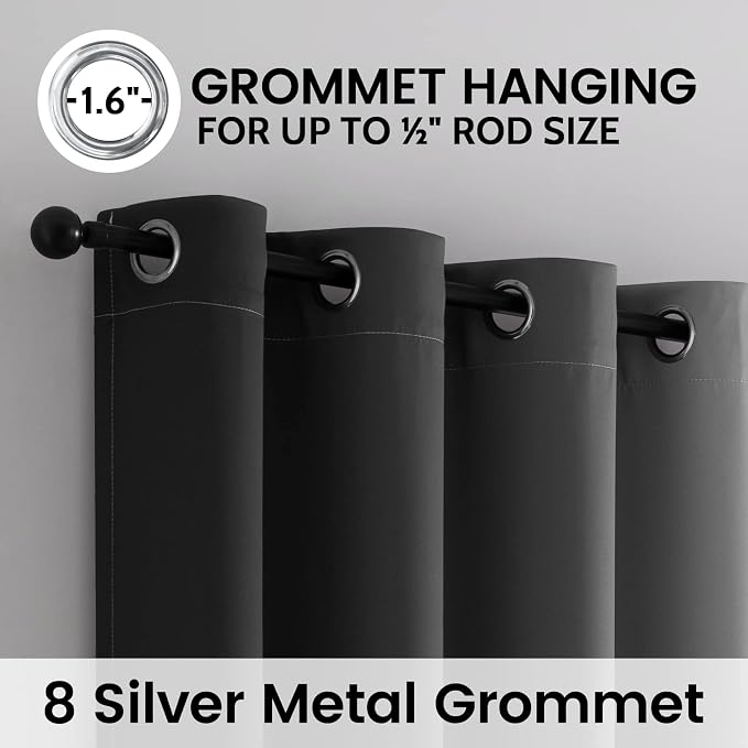 SimpleHome Black Ombre 100% Blackout Curtains - Image 3
