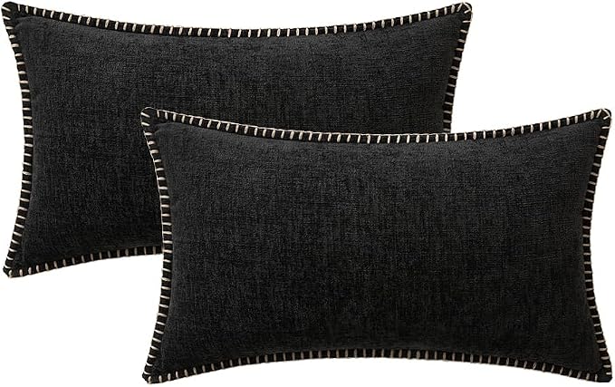 MIULEE Pack of 2 Couch Throw Pillow Covers 12x20 Inch Black Farmhouse - Image 6