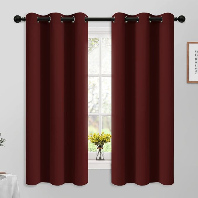 Yakamok 63 Inch Length Burgundy Red Blackout Curtains by Yakamok