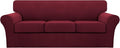 Turquoize 4 Piece Sofa Covers for 3 Cushion Couch Sofa Slipcover Soft Couch by Turquoize