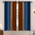 Yakamok Blackout Ombre Dark Blue and Burnt Orange Curtains-Gradient Room by Yakamok