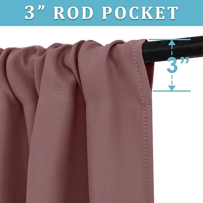 RYB HOME Blackout Curtains for Bedroom 84 inches Long 2 Panels Set, Privacy - Image 2