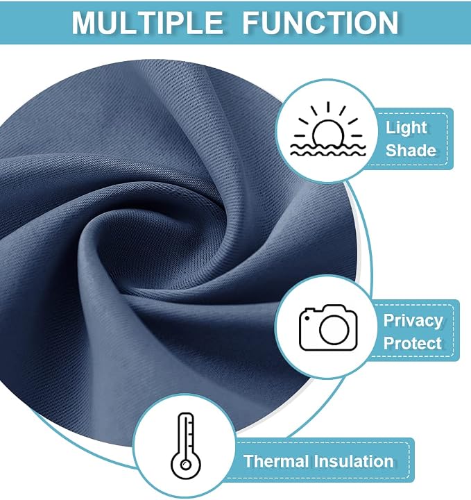 RYB HOME Blackout Cafe Curtains 30 inch Length, Short Light UV Heat Blocking - Image 5