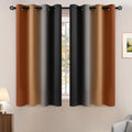 Yakamok Blackout Ombre Burnt Orange and Black Curtains-Gradient Room Darkening by Yakamok