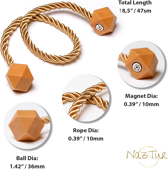 NazTur Magnetic Curtain Tiebacks- Upgrade 2022 - Image 7