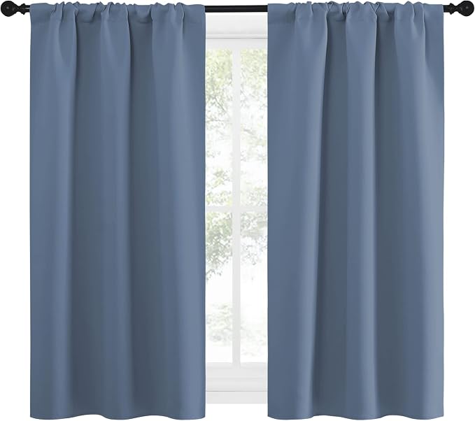 NICETOWN Kitchen Curtains, Short Blackout Curtains & Drapes, Small Window Rod - Image 2