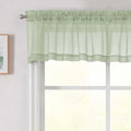 Light Green Valances for Windows, Light Green Sheer Curtains 14 Inch Length 2 by WelvetBLK