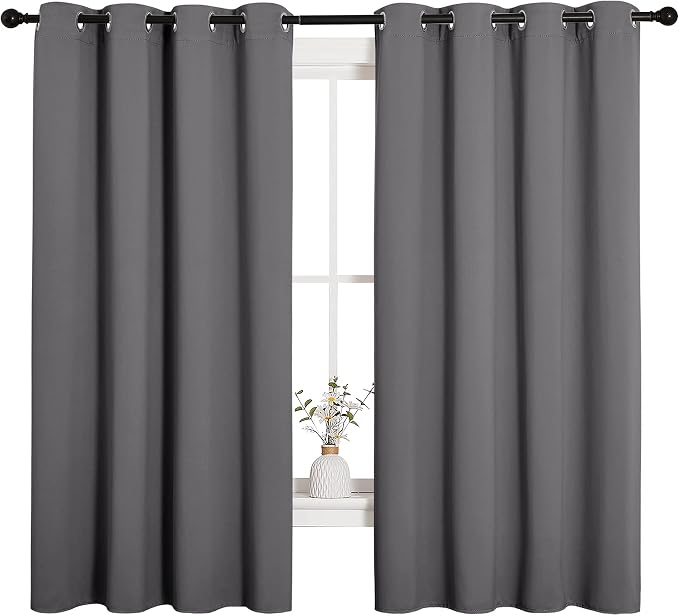 NICETOWN Grey Blackout Curtain Panels - Image 4