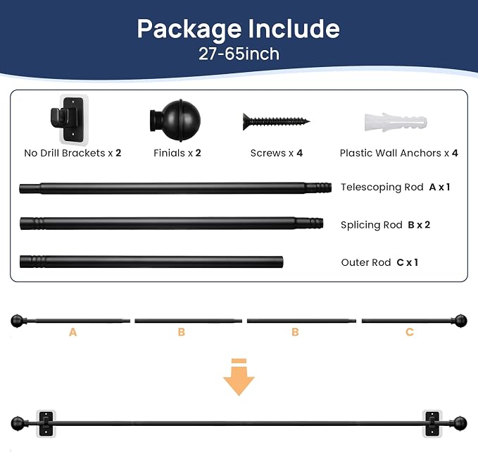 ENJOYBASICS No Drill Curtain Rods - Image 7
