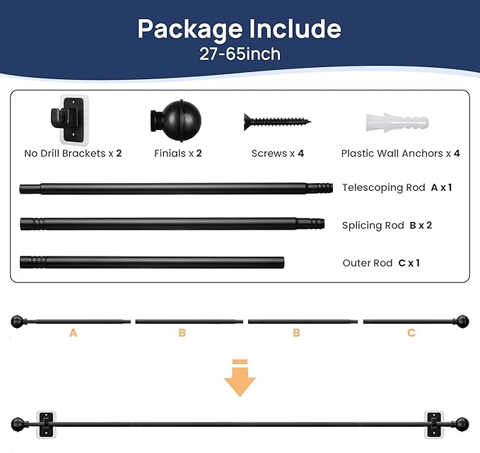 ENJOYBASICS No Drill Curtain Rods - Image 8