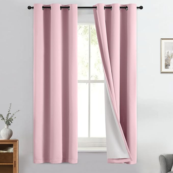 Yakamok 100% Blackout Curtain Panels 63 inches Cold and Light Blocking Drapes by Yakamok
