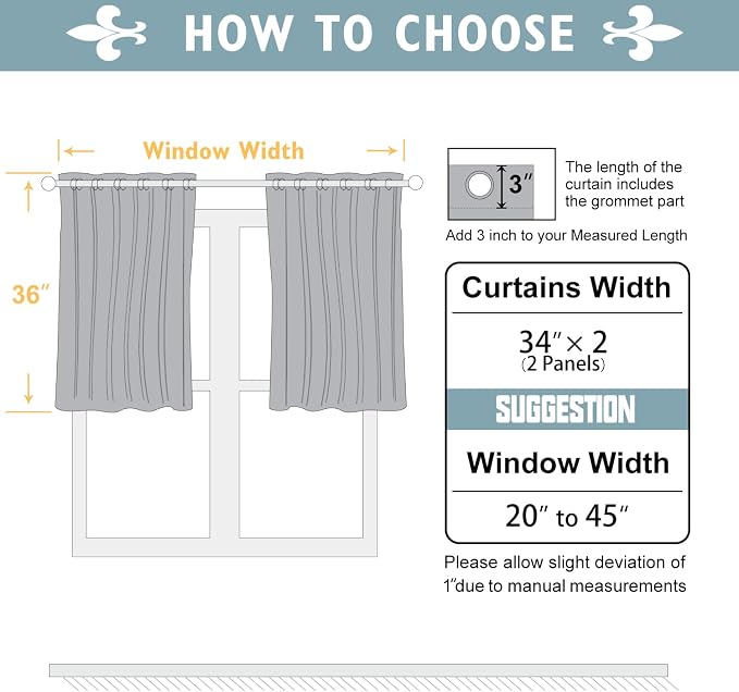 ChrisDowa Small Window Curtains 36 inches Long - Image 5