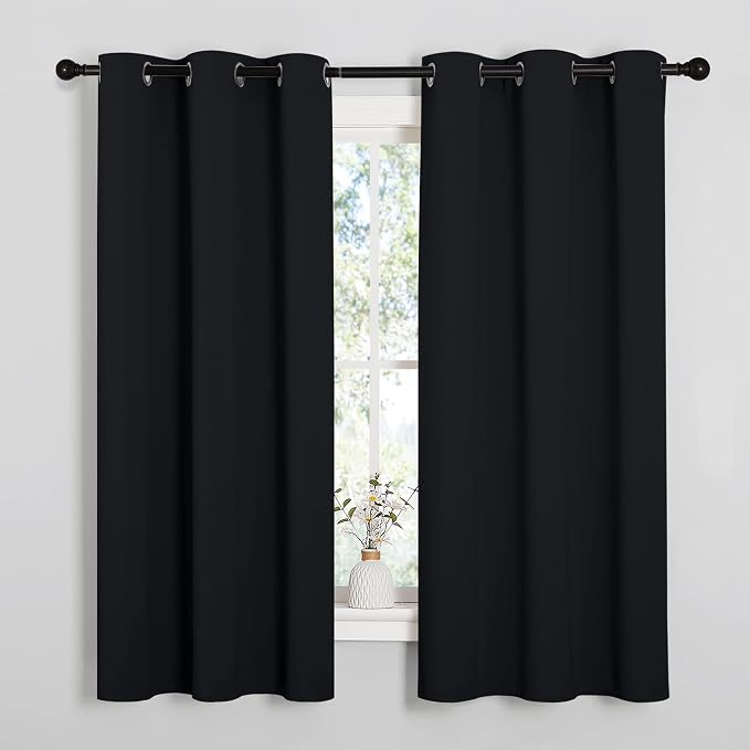 NICETOWN Pitch Black Solid Thermal Insulated Grommet Blackout Curtains/Drapes - Image 2